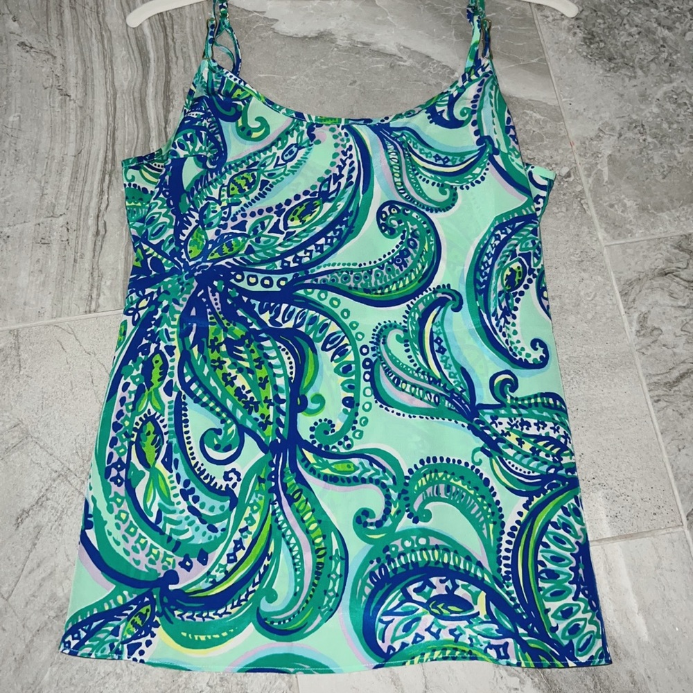 Blue and green Lily Pulitzer top with adjustable straps!!